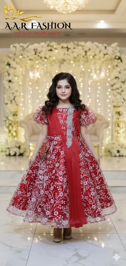 3-Color Fancy Net Party Frock